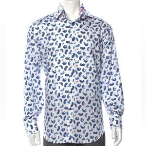 NEIMAN MARCUS All Over Paisley Print Button Down Shirt